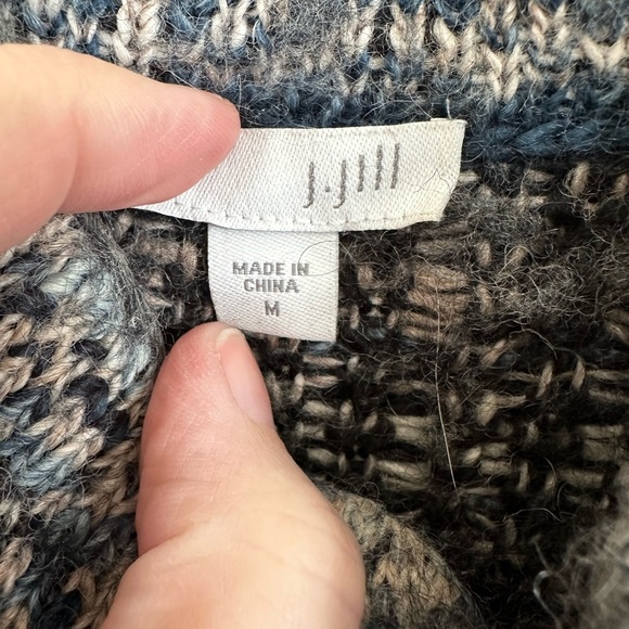 J. Jill Long Cardigan Duster Southwestern Style Sweater Knit Acrylic Wool Size M - Picture 12 of 12